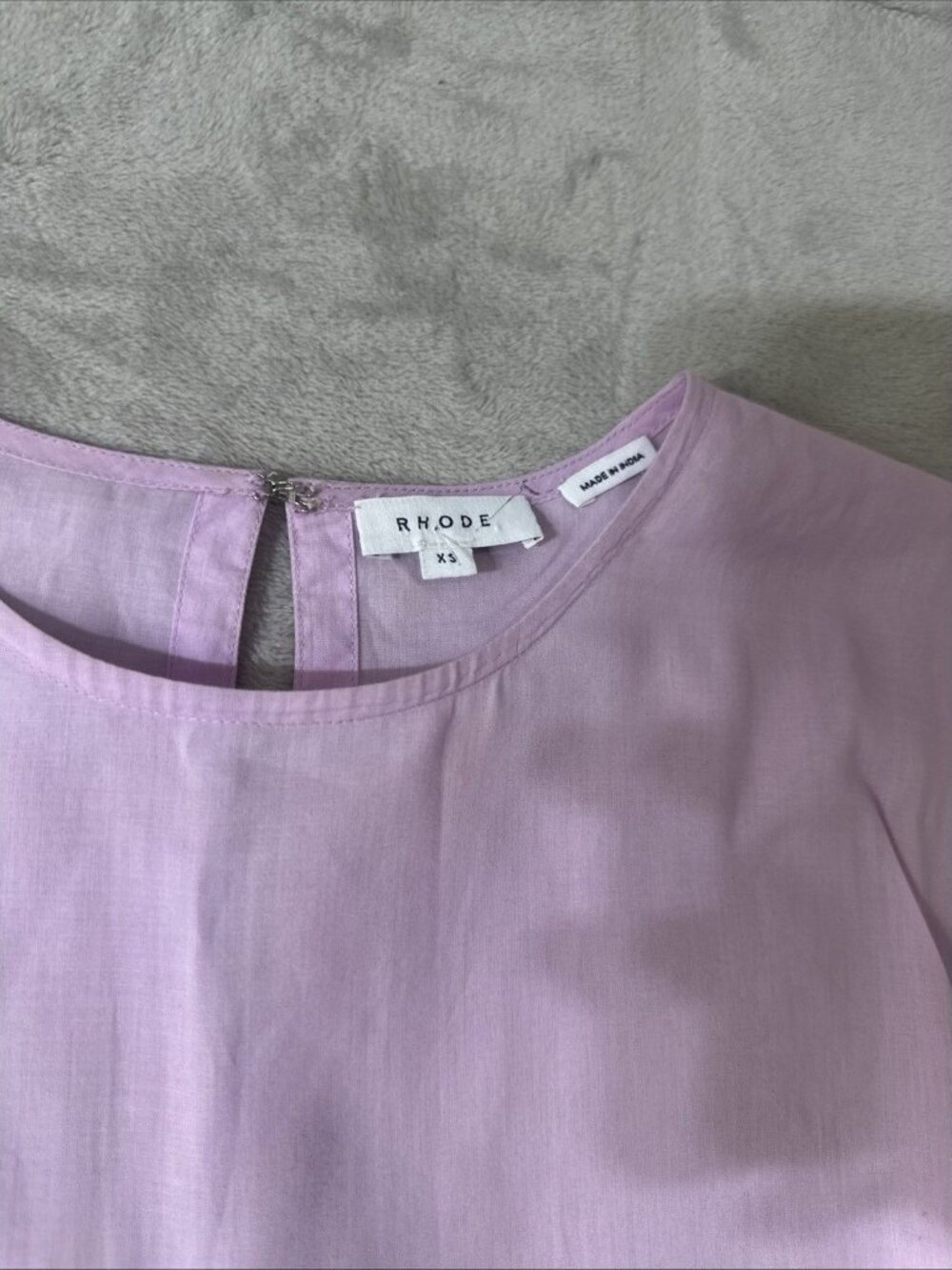 Rhode Lavender Mini Dress Braided Waist Tie Flowy Long Sleeve XS - Picture 4 of 9